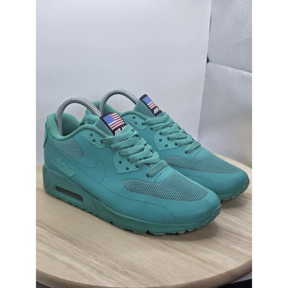 Nike Air Max 90 Size 8 womens USA Independence Hyperfuse Turquoise 454446-800 - Picture 5 of 9